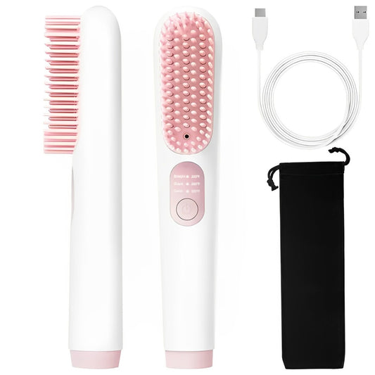 Portable Cordless Ionic Hair Straightener Brush